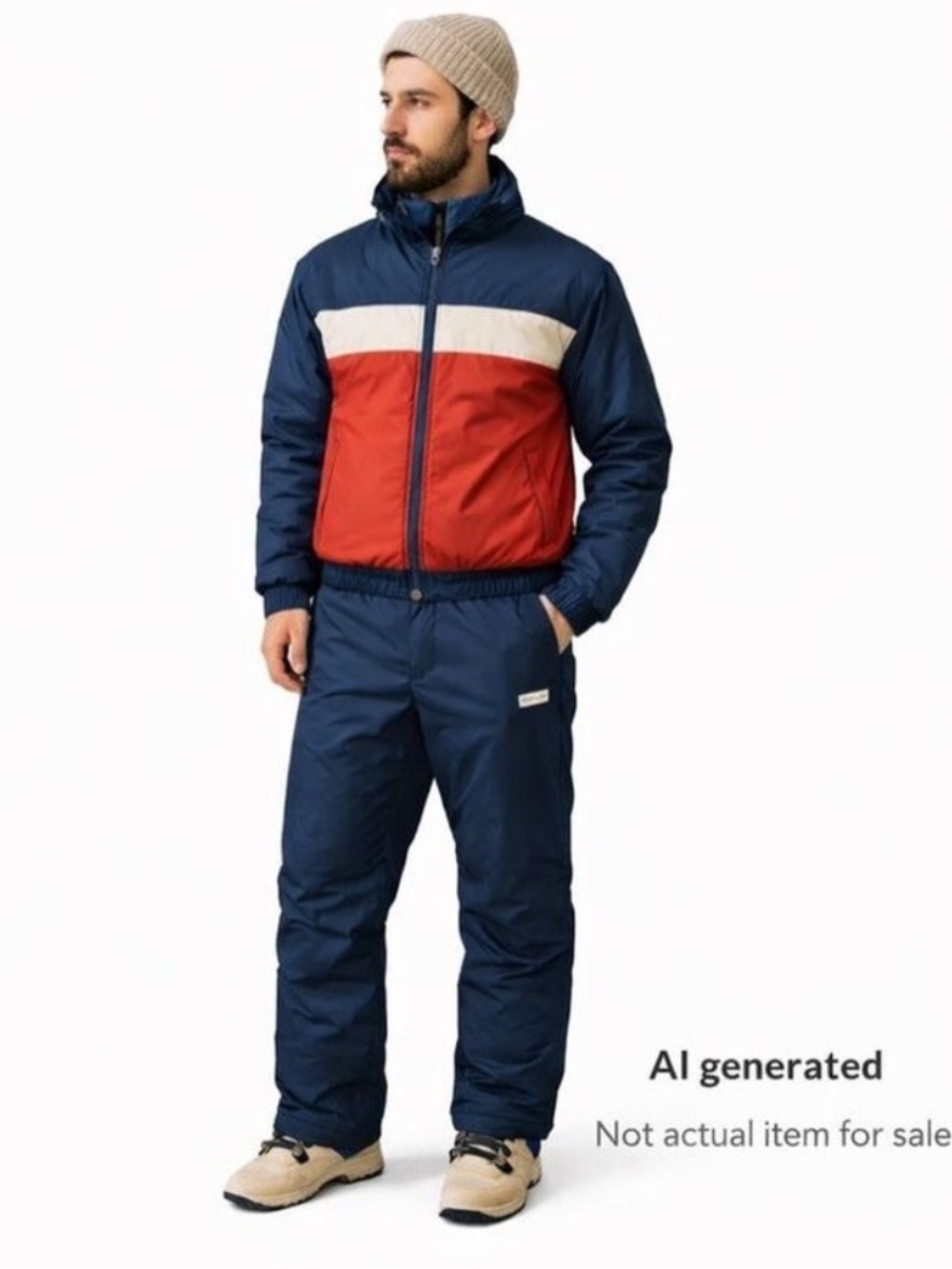 Descente XL Vintage Ski Overpants Navy Zip-Side Made in Japan Techwear